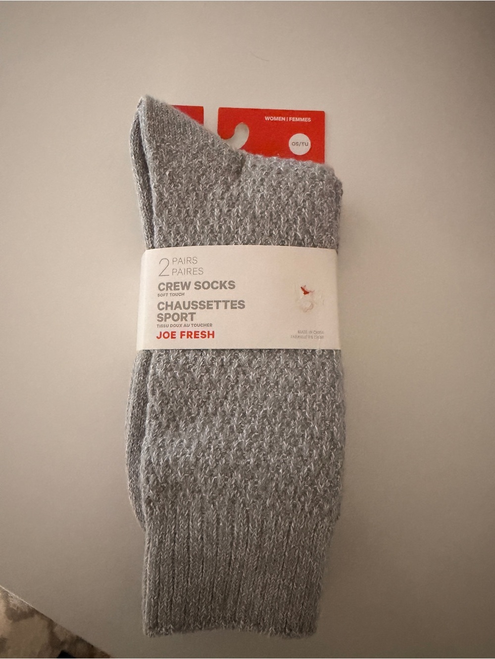 Joe Fresh Women’s Grey Crew Socks - 2 Pairs